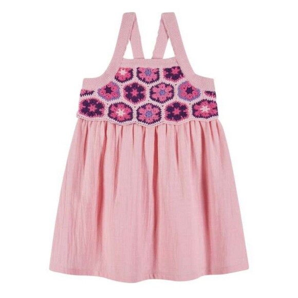 Maisonette Andy and Evan Pink Crochet Dress Summer Flowy Lightweight Size 4T - Picture 1 of 9